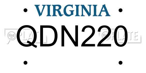 QDN220 Virginia License Plate