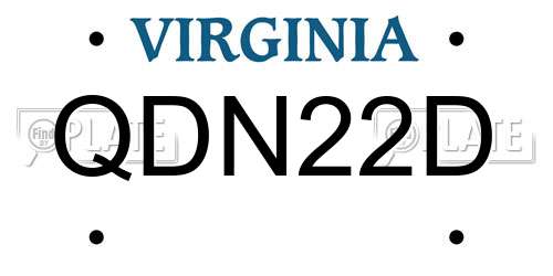 QDN22D Virginia License Plate