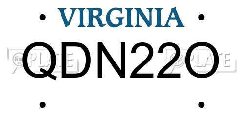 QDN22O Virginia License Plate