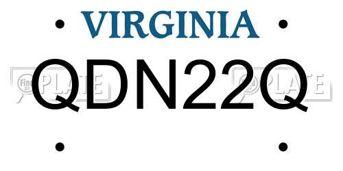 QDN22Q Virginia License Plate