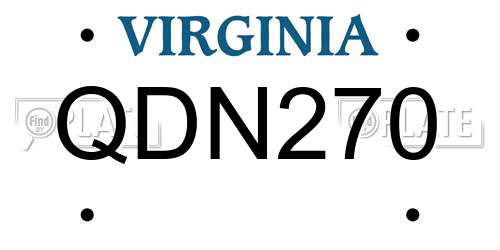 QDN270 Virginia License Plate