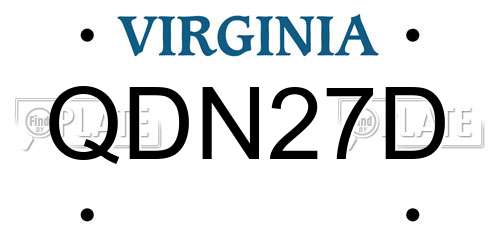 QDN27D Virginia License Plate