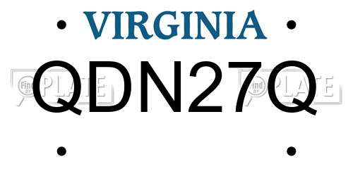 QDN27Q Virginia License Plate