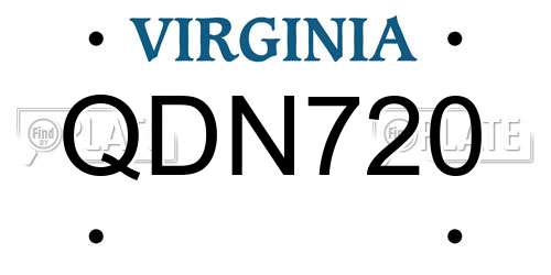 QDN720 Virginia License Plate