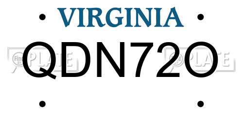 QDN72O Virginia License Plate