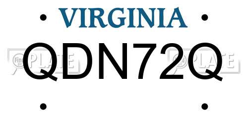 QDN72Q Virginia License Plate