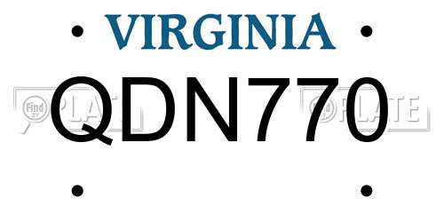QDN770 Virginia License Plate