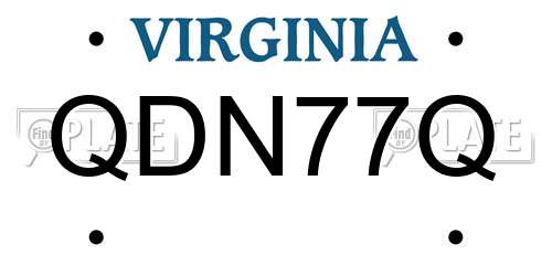 QDN77Q Virginia License Plate