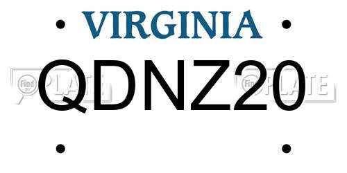 QDNZ20 Virginia License Plate
