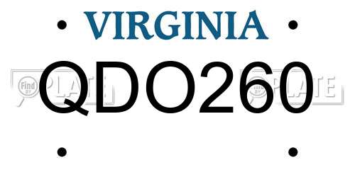 QDO260 Virginia License Plate