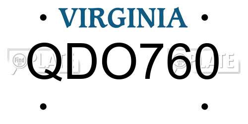 QDO760 Virginia License Plate