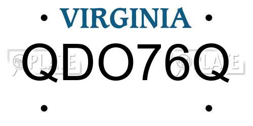 QDO76Q Virginia License Plate