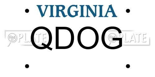 QDOG Virginia License Plate