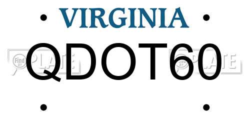 QDOT60 Virginia License Plate