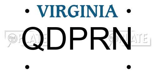QDPRN Virginia License Plate