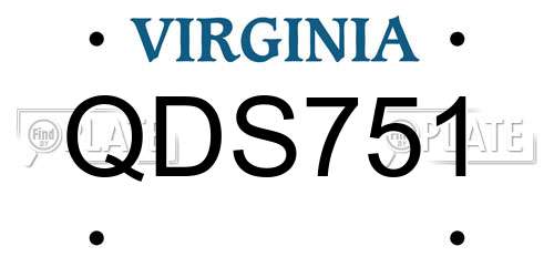 QDS751 Virginia License Plate