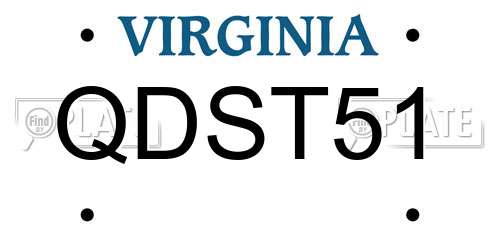 QDST51 Virginia License Plate