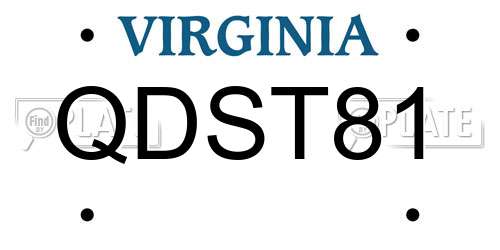 QDST81 Virginia License Plate