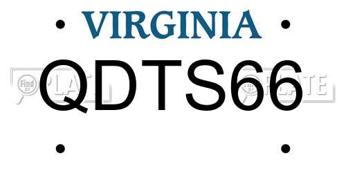QDTS66 Virginia License Plate