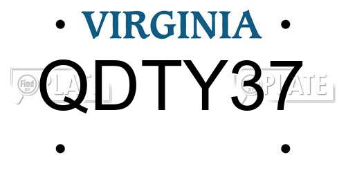 QDTY37 Virginia License Plate
