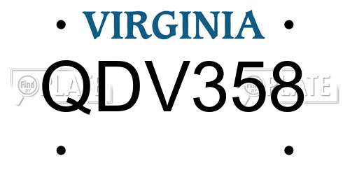 QDV358 Virginia License Plate