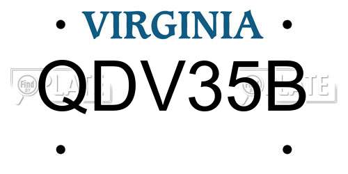 QDV35B Virginia License Plate