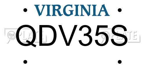 QDV35S Virginia License Plate