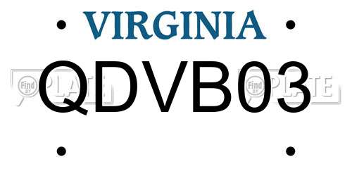 QDVB03 Virginia License Plate