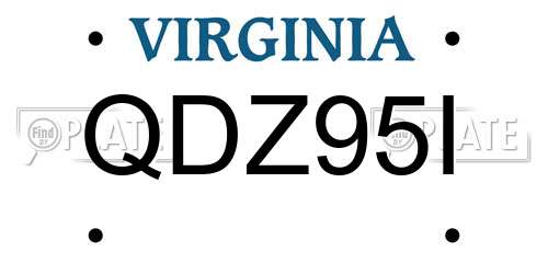 QDZ95I Virginia License Plate
