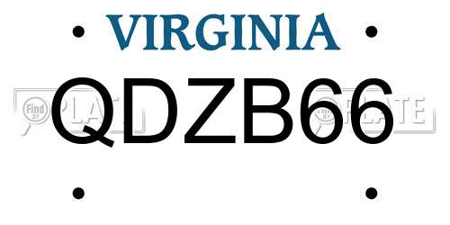 QDZB66 Virginia License Plate