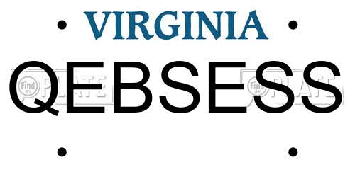 QEBSESS Virginia License Plate