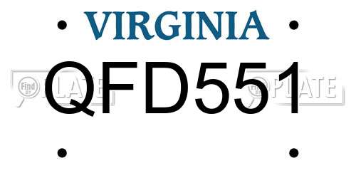 QFD551 Virginia License Plate