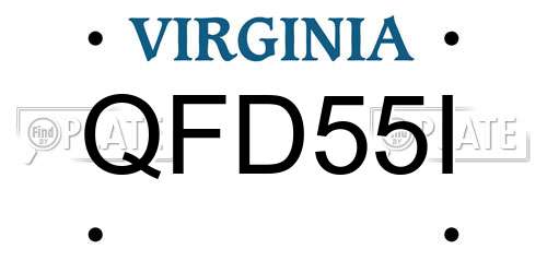 QFD55I Virginia License Plate