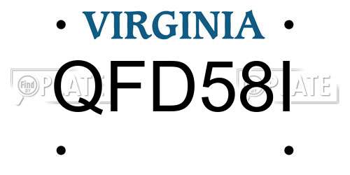 QFD58I Virginia License Plate