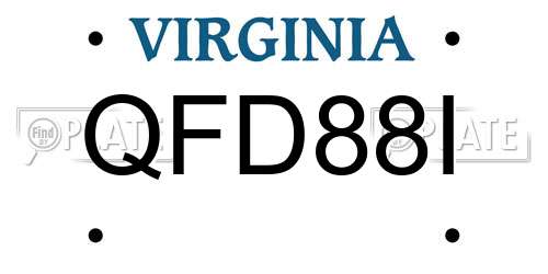 QFD88I Virginia License Plate