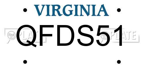 QFDS51 Virginia License Plate