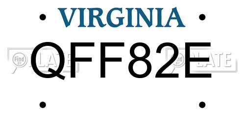 QFF82E Virginia License Plate