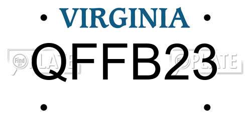 QFFB23 Virginia License Plate