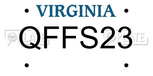 QFFS23 Virginia License Plate