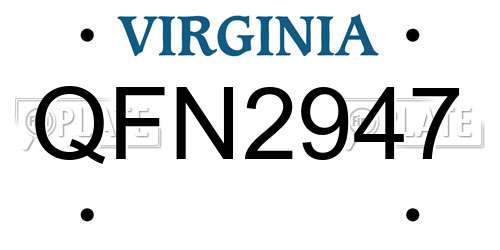 QFN2947 Virginia License Plate