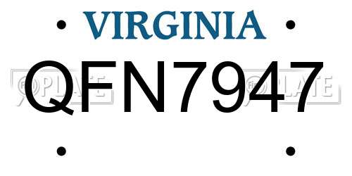 QFN7947 Virginia License Plate