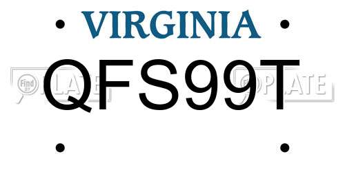 QFS99T Virginia License Plate