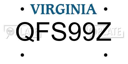 QFS99Z Virginia License Plate