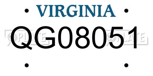 QG08051 Virginia License Plate