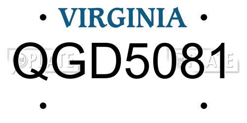 QGD5081 Virginia License Plate