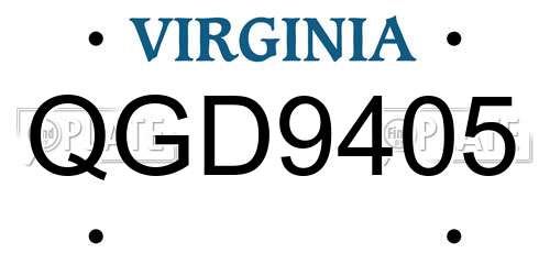 QGD9405 Virginia License Plate