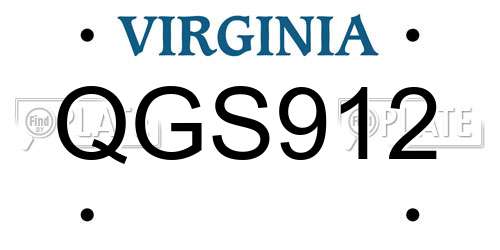 QGS912 Virginia License Plate