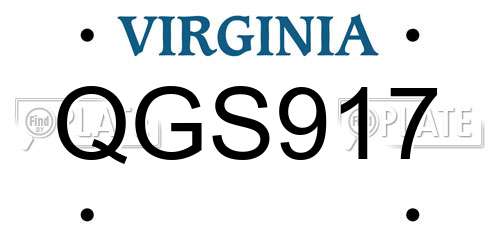 QGS917 Virginia License Plate