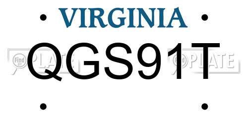 QGS91T Virginia License Plate