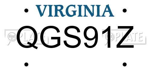 QGS91Z Virginia License Plate
